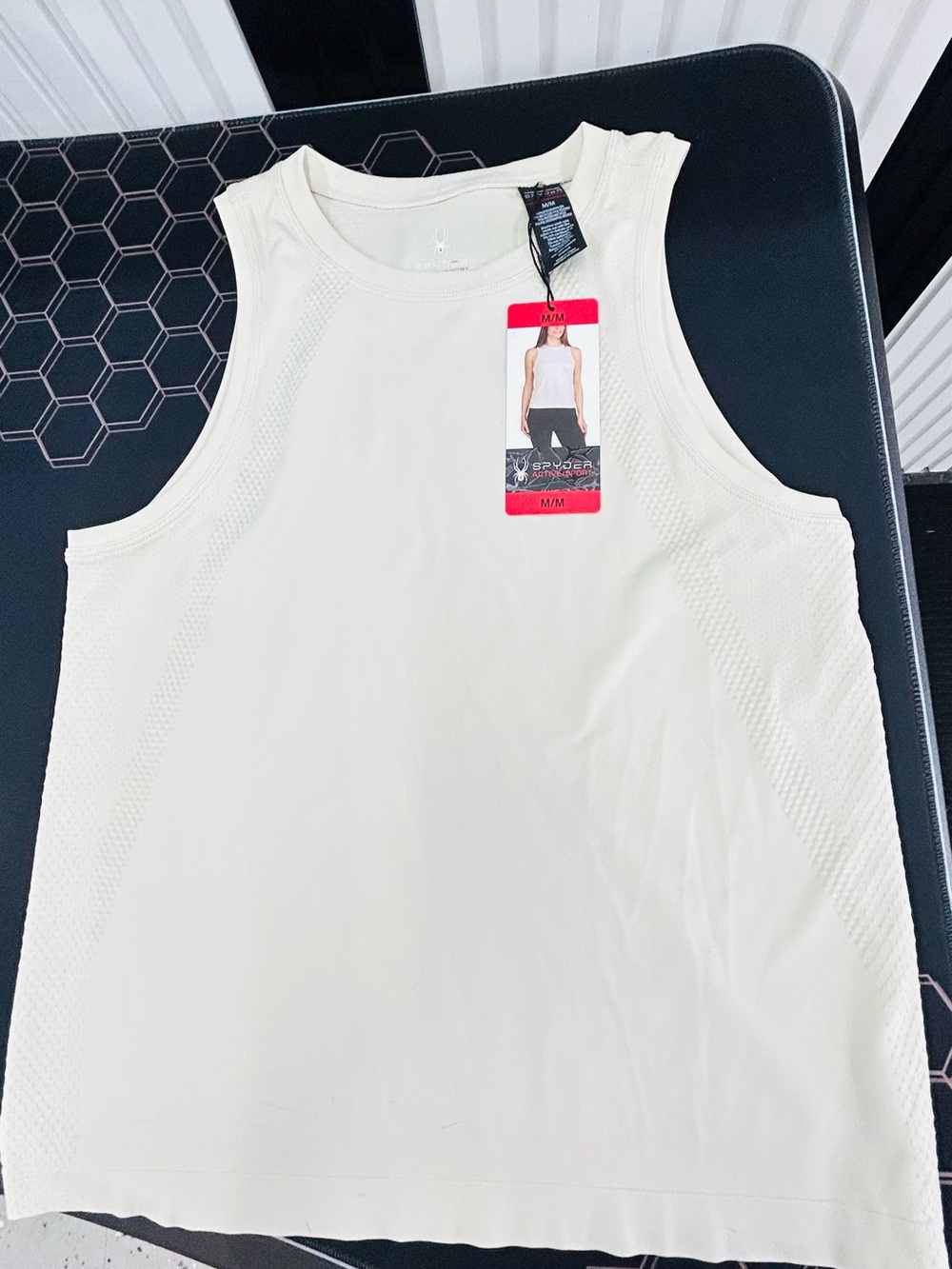 Spyder Cream Sleeveless Athletic Tank